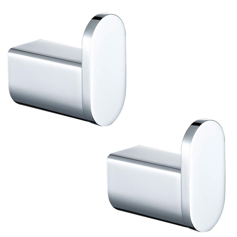 RANDOM Polished Chrome Towel Hooks SUS 304 Stainless Steel Wall Hook Heavy Duty Wall Mounted Robe Coat Clothes Hat Key Hooks Holder for Bathroom Livingroom Hotel Kitchen Garage 2 Pack 960268C