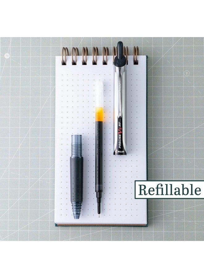 بايلوت أقلام حبر دوارة قابلة لإعادة التعبئة والسحب Precise V5 Rt، ذات رأس رفيع للغاية 0.5 مم، لون أسود، عبوة من 6 قطع - Image 4