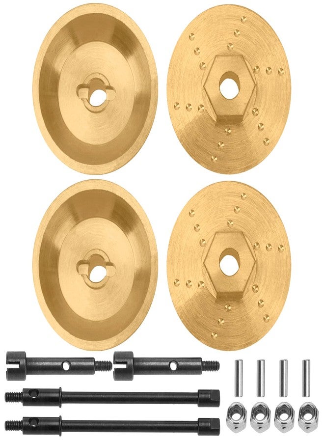 Vgoohobby 4Pack Vgoohobby RC 6mm Brass Wheel Hub Knuckle Counterweight Front Rear Wheel Axle Drive Shaft Joint Compatible with Axial Scx24 AXI90081 AXI00002 AXI00001 1/24 RC Crawler Car - Image 1