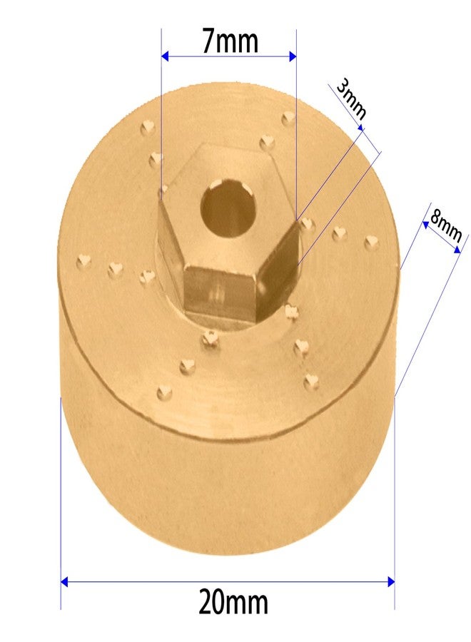 Vgoohobby 4Pack Vgoohobby RC 6mm Brass Wheel Hub Knuckle Counterweight Front Rear Wheel Axle Drive Shaft Joint Compatible with Axial Scx24 AXI90081 AXI00002 AXI00001 1/24 RC Crawler Car - Image 4