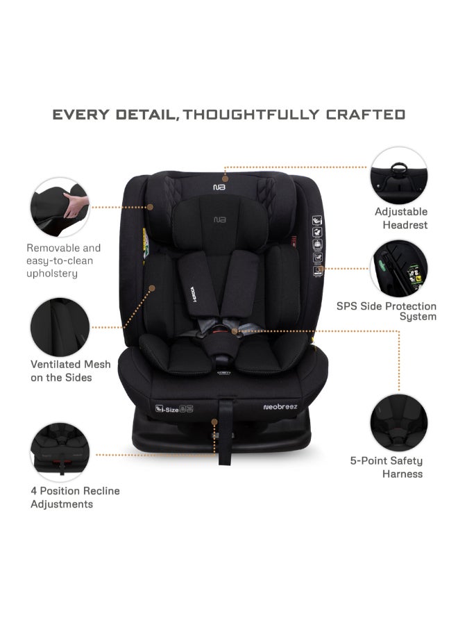 neobreez I-EROCA All-In-One Convertible Travel Baby Toddler Kids Child Boys Girls Car Seat, I-Size ECER129, Recline&Adjustable, Memory Foam, Injection Mold, Forward&Rear Facing, 0-36 Kg, 0-12Yrs, Group 0/1/2/3 - Image 4