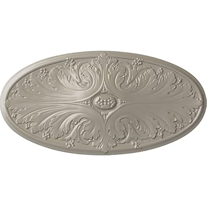 CM24X12MAPWS MADRID CEILING MEDALLION, 24 3/4"W X 12 1/2"H X 1 3/4"P, HAND-PAINTED PEARL WHITE - Image 1