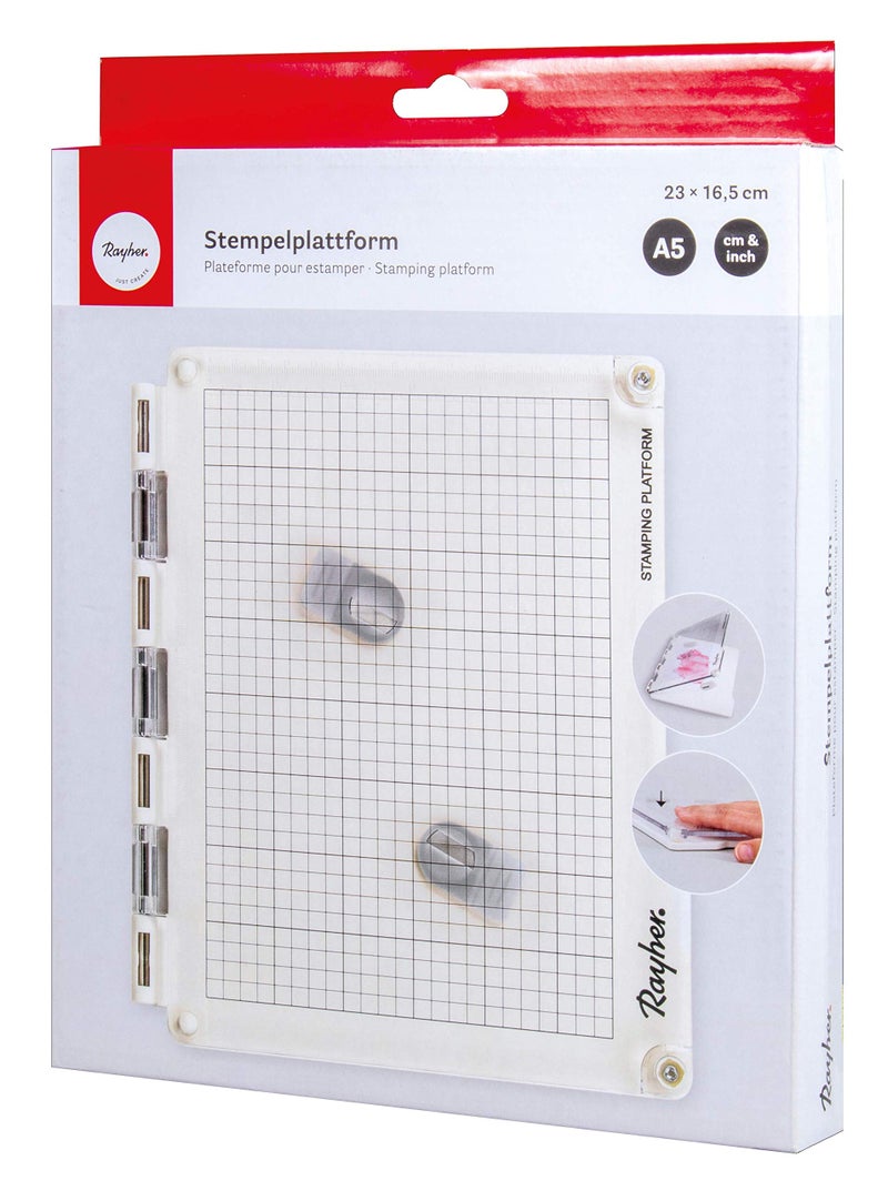 Rayher 29210000 Stamp Platform for Clear Stamps Precision Stamping Tool for Card Making Scrapbooking and Papercraft 23x165 cm