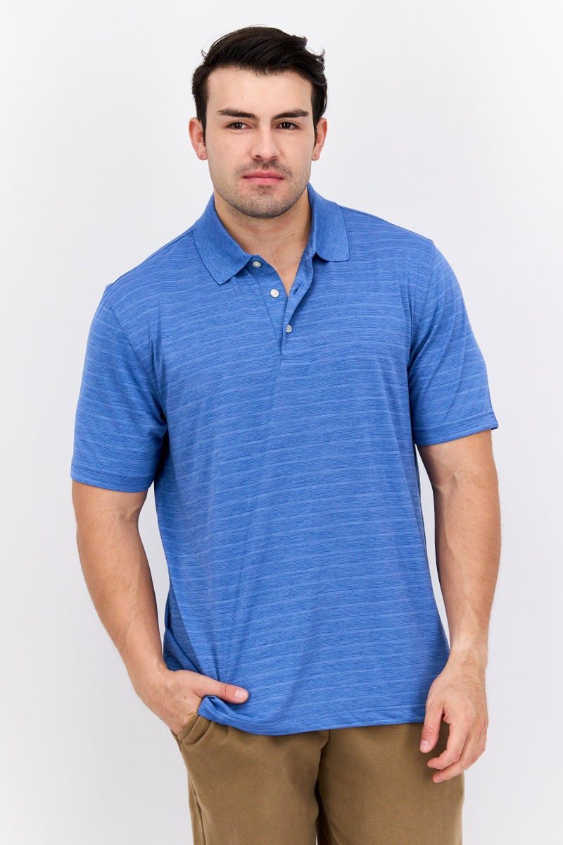 Greg Norman Men Sportswear Fit Short Sleeves Training Polo, Blue - Image 1