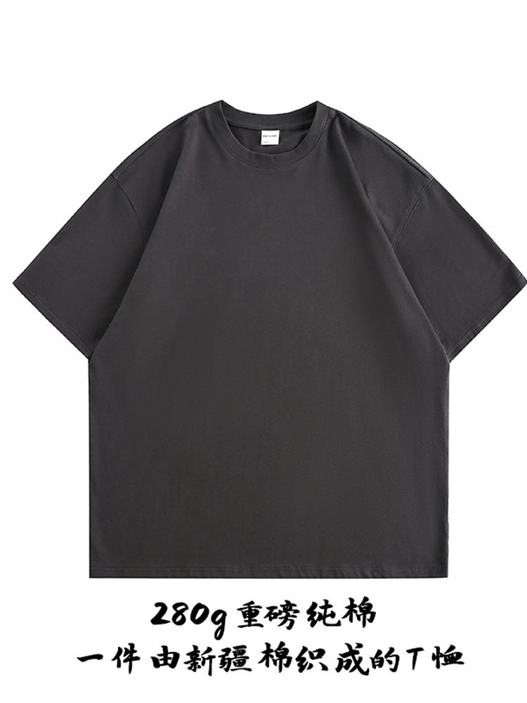 280G Japanese Cotton Men'S Short-Sleeved T-Shirt Printed Custom Summer Short-Sleeved T-Shirt Men'S Loose Trendy Brand Company Gift T - Image 4
