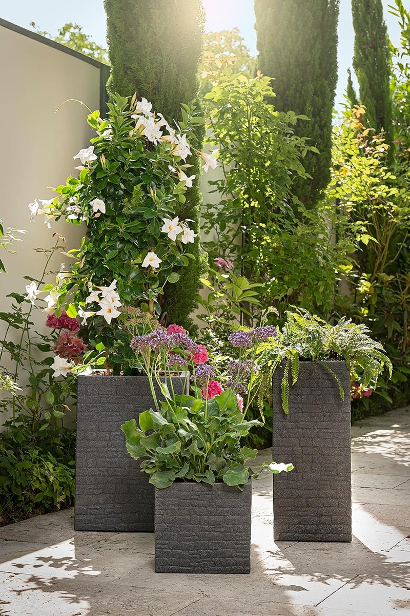 Scheurich Stony Black Square Planter - Image 3