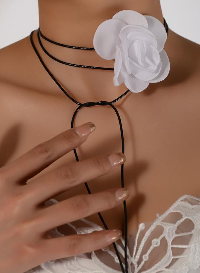 Take Two Lace Flower Long Necklace - Image 1