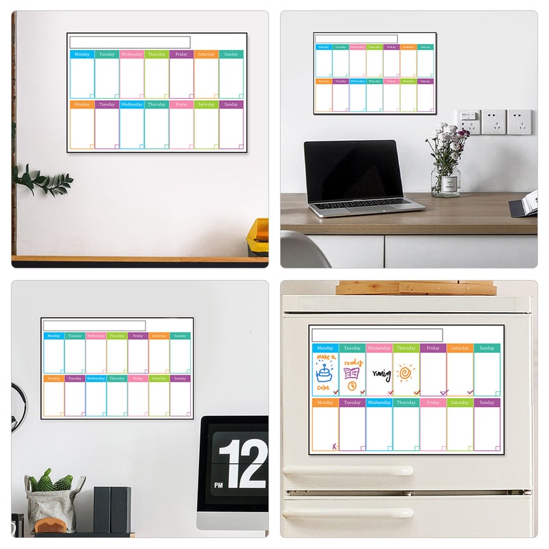 2pcs Sticky Weekly Dry Erase Board Dry Erase Calendar Erasable Adhesive Calendar - Image 2