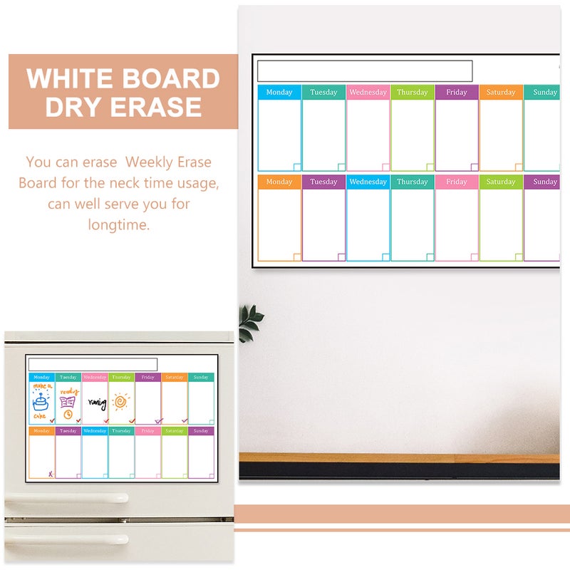 2pcs Sticky Weekly Dry Erase Board Dry Erase Calendar Erasable Adhesive Calendar - Image 4