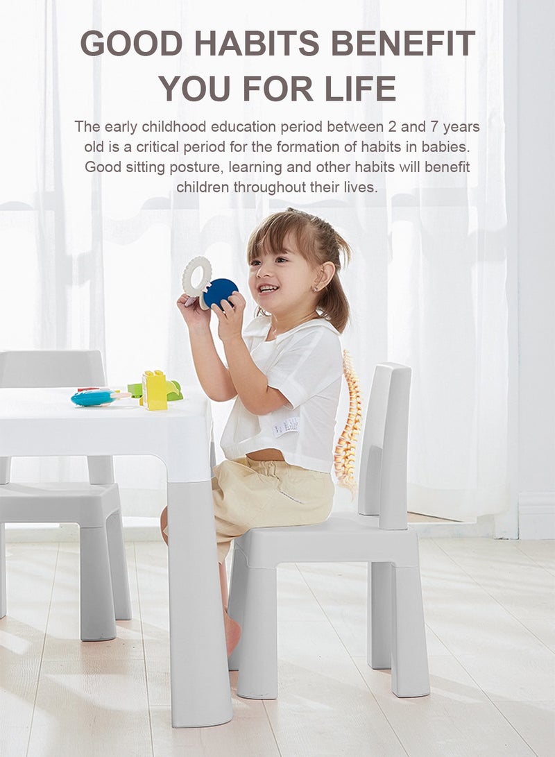 MaBaby Toddler Kids Table And Two Chair Set, Creative Drawing And Learning Table And Chair With Concealed Drawer - Image 4