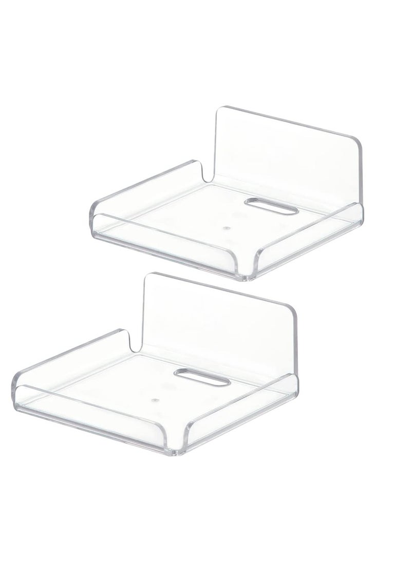 AIYISHI Acrylic Small Wall Shelf Set of 2 for Security Cameras, Speakers, Baby Monitors, Floating Shelves Easy to Install No Drill (Clear)  - Image 2