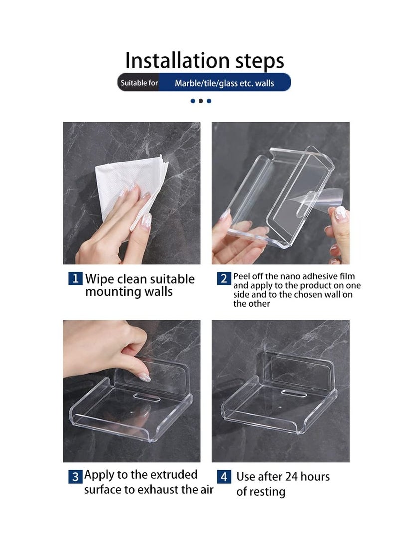 AIYISHI - Acrylic Small Wall Shelf Set of 2 for Security Cameras, Speakers, Baby Monitors, Floating Shelves Easy to Install No Drill (Clear) - Image 1