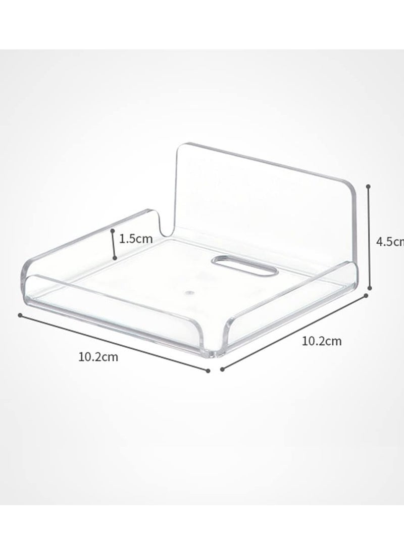 AIYISHI Acrylic Small Wall Shelf Set of 2 for Security Cameras, Speakers, Baby Monitors, Floating Shelves Easy to Install No Drill (Clear)  - Image 4