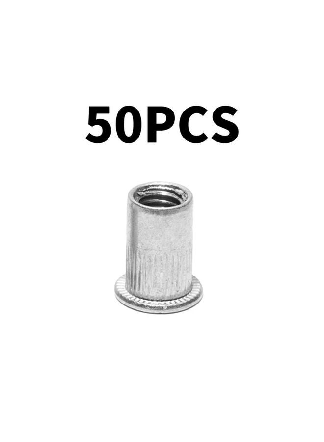 50pcs M4 Aluminum Flange Nutserts Rivet Nut Black Phosphate Snap in Threaded Insert - Image 1