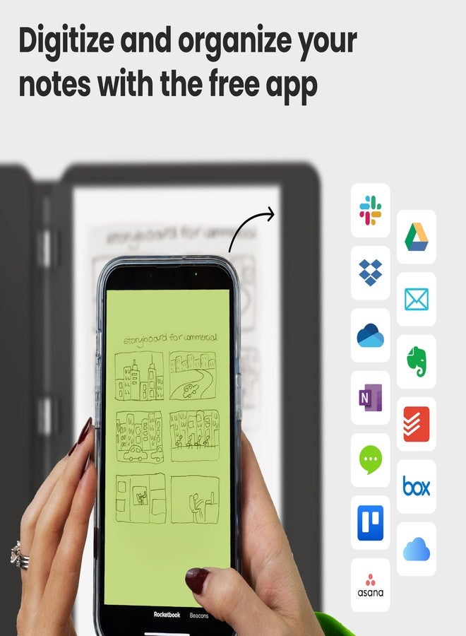 Rocketbook Pro 2.0 Reusable Professional Smart Notebook, Letter Size 8.5x11, Black - Lined & Dot Grid Pages, App-Connected, Erasable, Premium Cover, Ideal for Work Notes and Business Meetings - Image 5