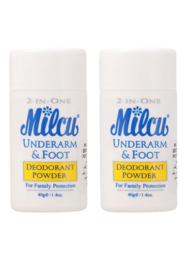 Under Arm & Foot Powder 40 g 2 pcs