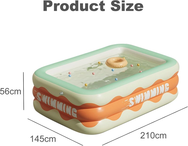 HI-FINE Inflatable Kiddie Pools, Inflatable Swimming Pool for Kid (Orange 83x57x22 inch) - Image 5