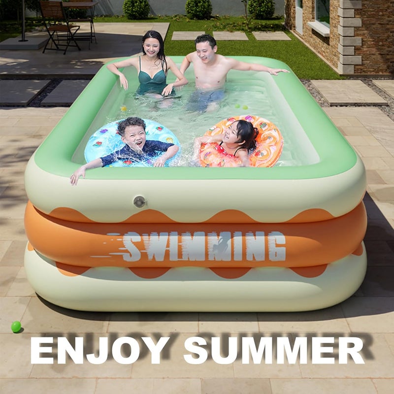 HI-FINE Inflatable Kiddie Pools, Inflatable Swimming Pool for Kid (Orange 83x57x22 inch) - Image 2