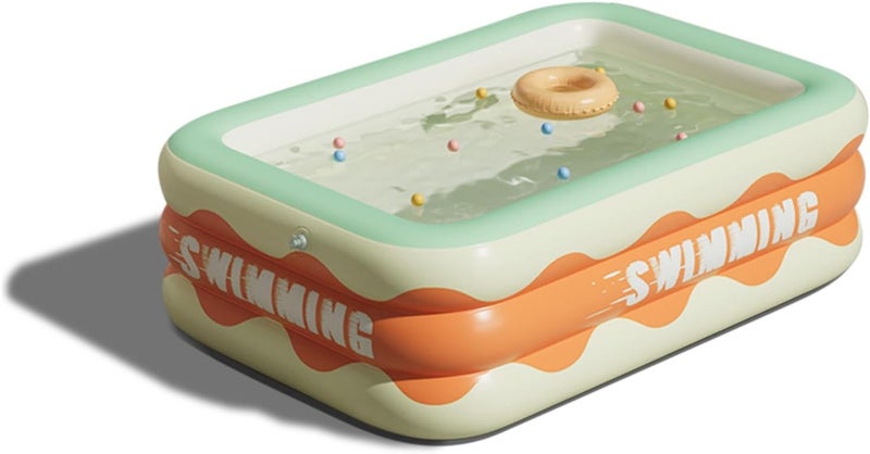 HI-FINE Inflatable Kiddie Pools, Inflatable Swimming Pool for Kid (Orange 83x57x22 inch) - Image 1