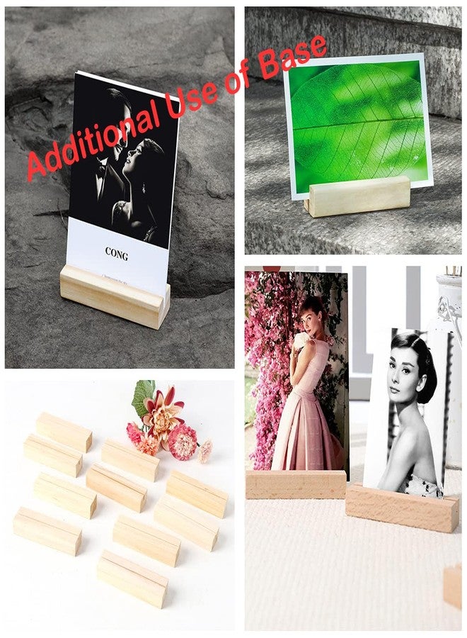 Desi Rang DesiRang Acrylic Sign Holder with Wooden Base (5x7 in (A5), Straight/Slant placing, 2 side, Pack of 6) Clear Display Table Sign Picture Frame Flyer Menu Stand Office Wedding Restaurant Hotel Home - Image 5