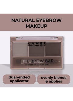 LAMEL 402 The Brow Bar Eyebrow Palette Dark Brown Long Lasting & Natural Finish Nourishing &Softening Easily Blennds & Dualended Applicator Eyebrow Palette For Women 4.5G  - Image 3