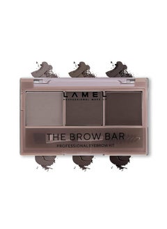 LAMEL 402 The Brow Bar Eyebrow Palette Dark Brown Long Lasting & Natural Finish Nourishing &Softening Easily Blennds & Dualended Applicator Eyebrow Palette For Women 4.5G  - Image 1