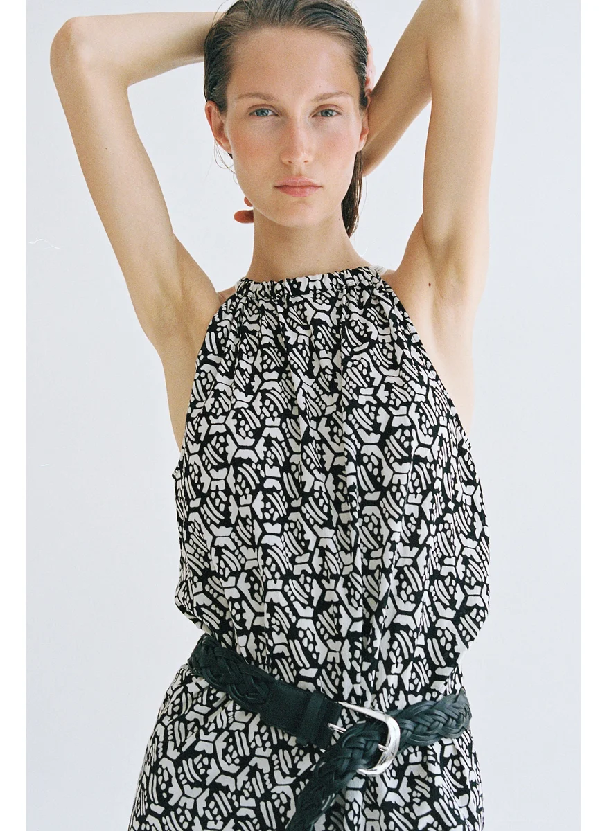 اتش اند ام Drawstring-Detail Cotton Dress