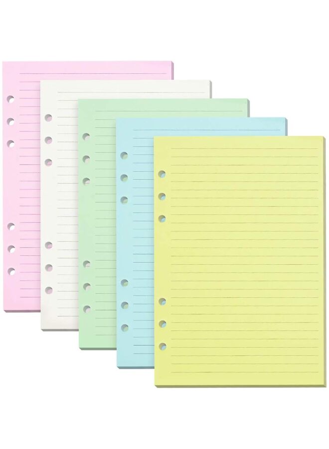100 Sheets Refill Paper A5 Refill Paper Colorful Loose Leaf Paper 120GSM Diary Refill 200 Pages Lined Paper 6 Ring Loose Leaf Paper for Notebook and Diary - Image 1