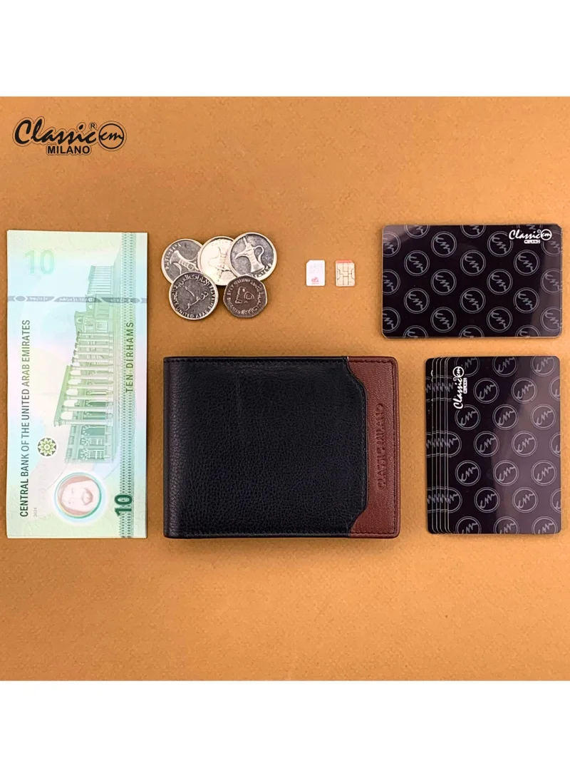 Classic Milano Black Maroon (CMGT-11) Classic Milano Men’s Wallet – Slim Bifold Leather Wallet for Men with RFID Blocking – Credit Card Holder & Card Wallet – Stylish Mens Purse – Gift for Husband, Father & Men for Men | Best Price UAE