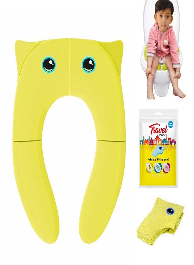 TECHHARK® Baby Potty Training Toilet Seat for Boys And Girls Kids, Non-Slip with Splash Guard, Fits Round & Oval Toilets, (TRAVEL YELLOW) - Image 2
