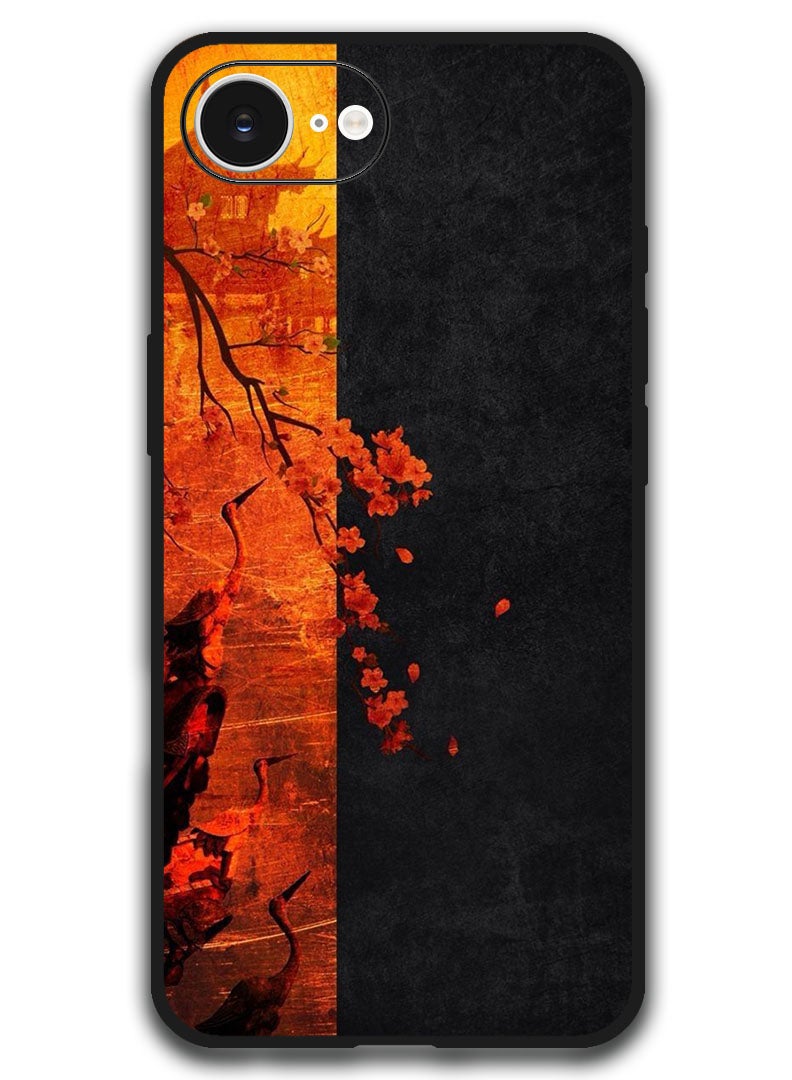 Theodor Case Compatible with Apple iPhone 16e 6.1 Inch Protection Shockproof Bumper Cover - Flower Abstract 4 - Image 1