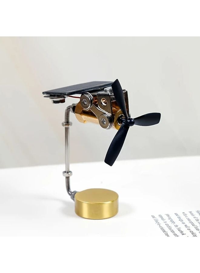 زخرفة سيارة طاحونة هواء معدنية تعمل بالطاقة الشمسية 3 ريش متينة ديكور منزلي مركبة لعبة تعليمية - Image 3