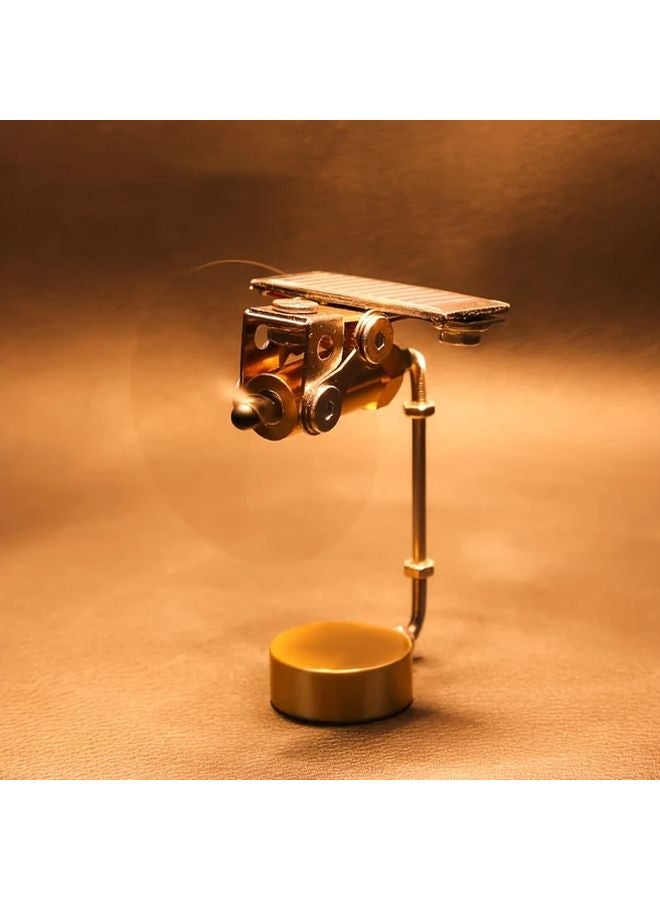 زخرفة سيارة طاحونة هواء معدنية تعمل بالطاقة الشمسية 3 ريش متينة ديكور منزلي مركبة لعبة تعليمية - Image 4