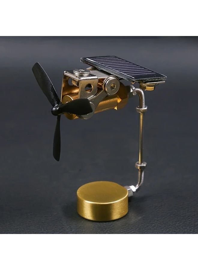 زخرفة سيارة طاحونة هواء معدنية تعمل بالطاقة الشمسية 3 ريش متينة ديكور منزلي مركبة لعبة تعليمية - Image 1