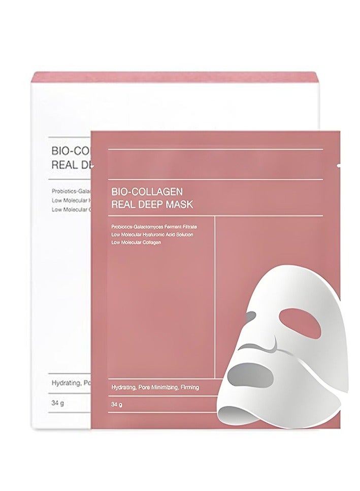 Generic Bio-Collagen Real Deep Mask, Hydrating Overnight Hydrogel Mask, Pore Minimizing, Elasticity Improvement, 34g x4pcs - Image 1