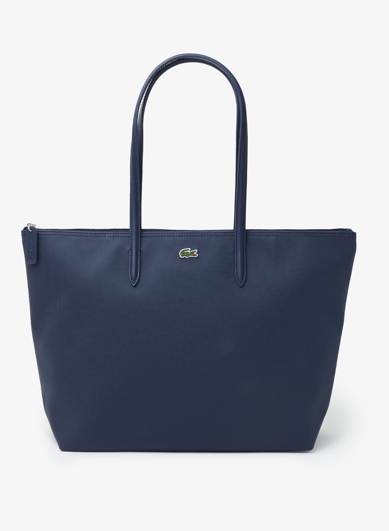 لاكوست حقيبة تسوق كبيرة للنساء 12.12 Concept Zip Tote، حقيبة كتف نسائية محمولة باليد، حقيبة أنيقة متعددة الاستخدامات ذات سعة كبيرة، حقيبة تسوق نسائية، 45 سم * 30 سم * 12 سم - أزرق - Image 1