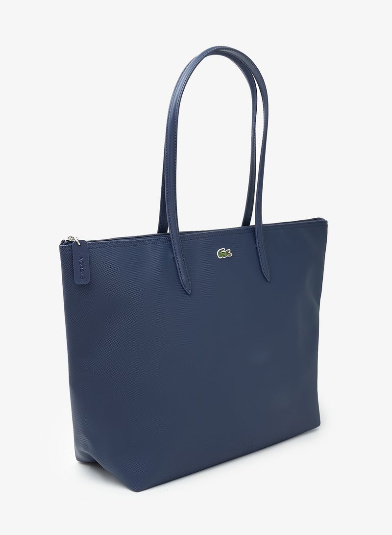 لاكوست حقيبة تسوق كبيرة للنساء 12.12 Concept Zip Tote، حقيبة كتف نسائية محمولة باليد، حقيبة أنيقة متعددة الاستخدامات ذات سعة كبيرة، حقيبة تسوق نسائية، 45 سم * 30 سم * 12 سم - أزرق - Image 2