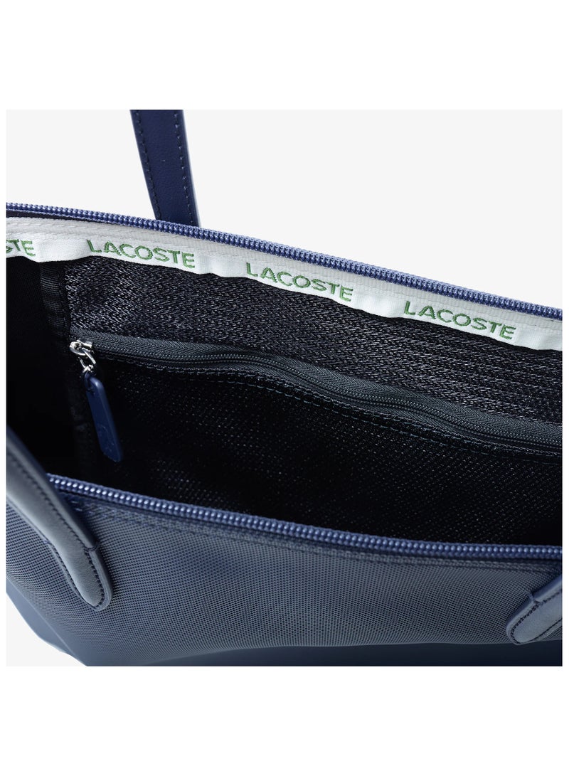 لاكوست حقيبة تسوق كبيرة للنساء 12.12 Concept Zip Tote، حقيبة كتف نسائية محمولة باليد، حقيبة أنيقة متعددة الاستخدامات ذات سعة كبيرة، حقيبة تسوق نسائية، 45 سم * 30 سم * 12 سم - أزرق - Image 4