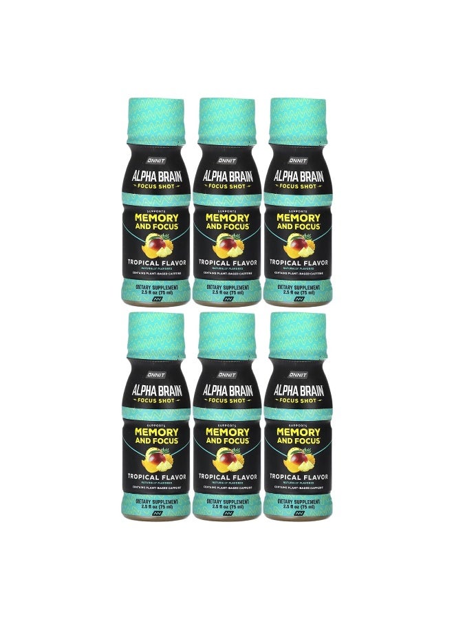 Onnit, Alpha Brain Focus Shot, Tropical, 6 Bottles, 2.5 fl oz (75 ml) Each (Packaging may vary) - Image 3