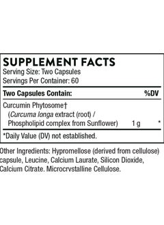 Thorne Curcumin Phytosome 1000mg - Dietary Supplement - 120 Capsules  - Image 2