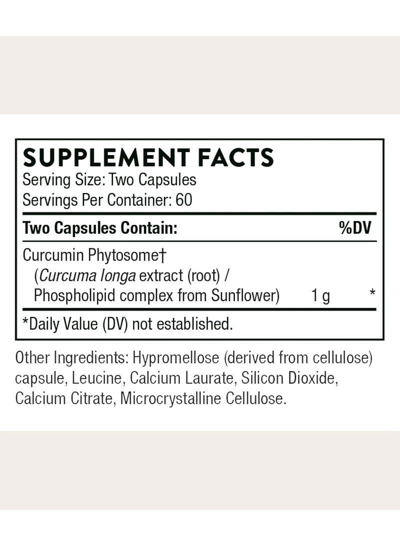 Thorne Curcumin Phytosome 1000mg - Dietary Supplement - 120 Capsules - Image 2