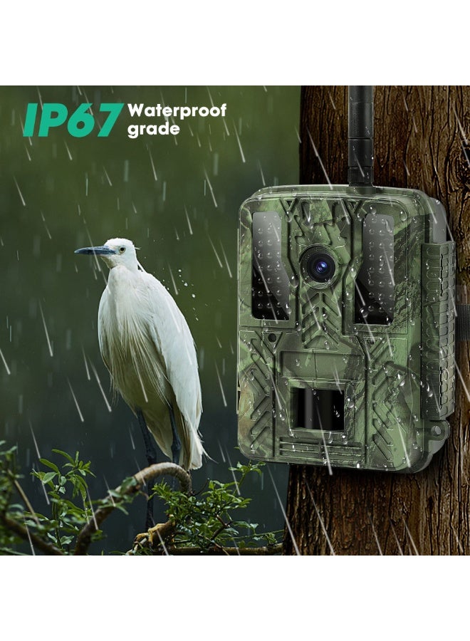 Trail Camera, 4K 48MP WiFi Hunting Game Camera, 0.2s Trigger Time Deer Trail Camera, Infrared Night Vision IP67 Waterproof Wireless Wide Angle Trail Camera, for Outdoor Wildlife Monitoring - Image 4