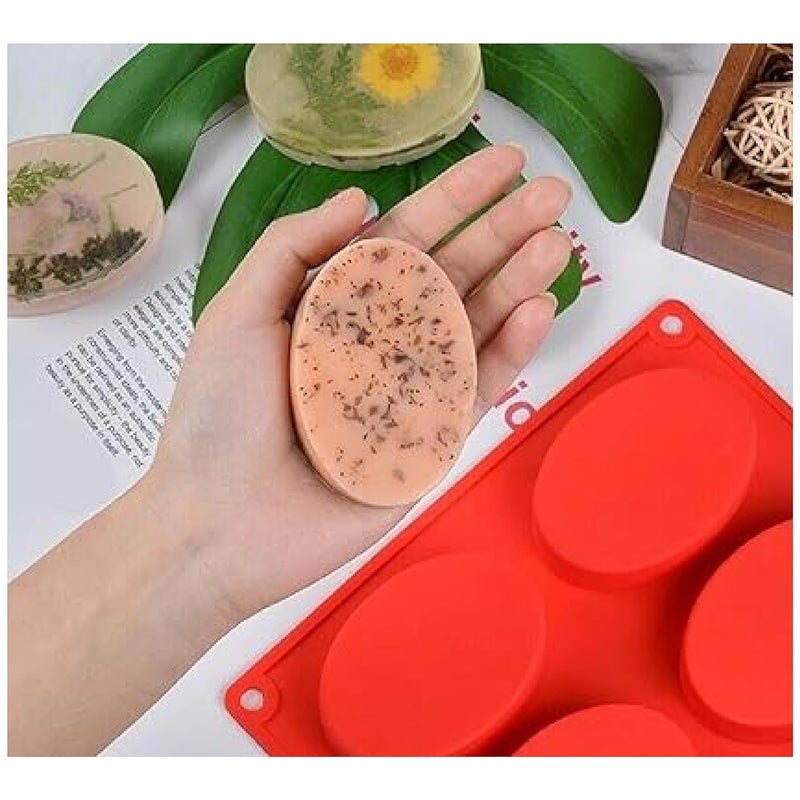 Ality 6-Cavity Silicone Mould for Soap Making, Loaf, Muffins - Pack of 1 Red (Red) - Image 4