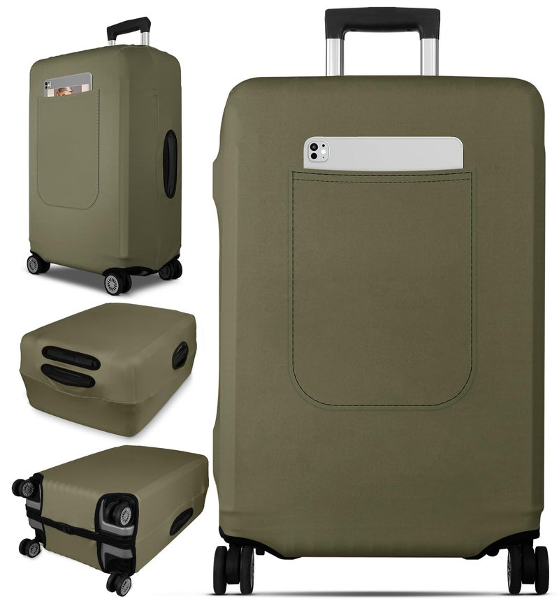 Slohif Luggage Cover for Suitcase Tsa Approved Protector - Luggage Sleeve Suit Case Cover Travel Stretch Large Baggage Case Protective Washable Fit 28-30 Inch Green - Image 1