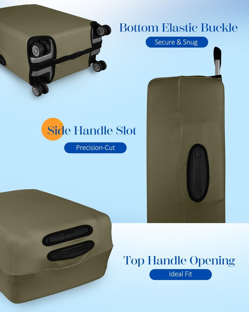 Slohif Luggage Cover for Suitcase Tsa Approved Protector - Luggage Sleeve Suit Case Cover Travel Stretch Large Baggage Case Protective Washable Fit 28-30 Inch Green - Image 5