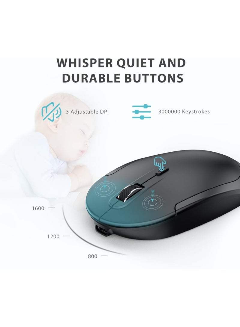 آيكليفير مجموعة لوحة مفاتيح وماوس لاسلكية كاملة الحجم مع لوحة أرقام مريحة - Image 3