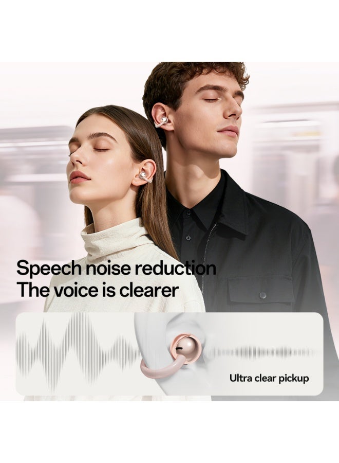 caijin Open Ear Wireless Headphones,Clip-On Earbuds,Bluetooth 6.0 with Mic,ENC, IPX7 Waterproof,24H Playtime,Lightweight for Small Ears,Stable Connection for Work, Sports, Glasses Friendly & Gift - Image 2