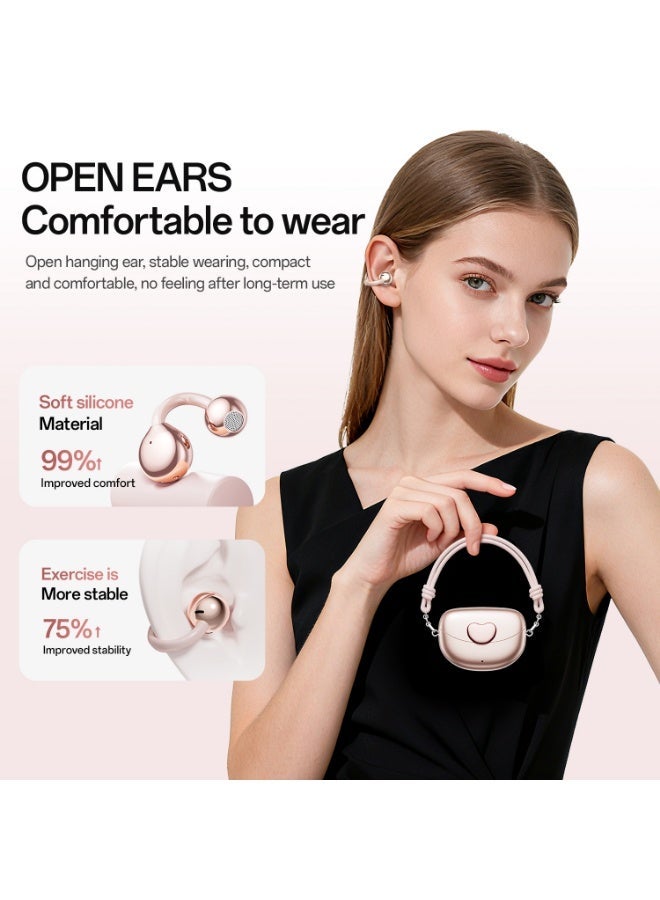 caijin Open Ear Wireless Headphones,Clip-On Earbuds,Bluetooth 6.0 with Mic,ENC, IPX7 Waterproof,24H Playtime,Lightweight for Small Ears,Stable Connection for Work, Sports, Glasses Friendly & Gift - Image 3
