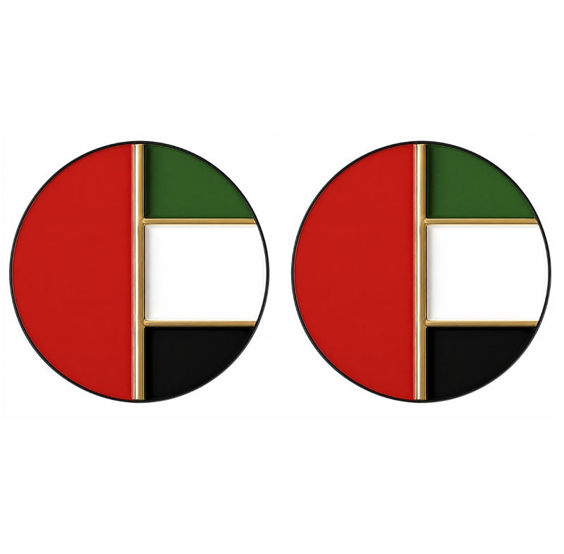 Yuwell 2 Pieces UAE National Day Flag Badge Premium Metal Enamel Lapel Pin with Butterfly Clutch, Rectangle UAE Flag Brooch Emblem, Durable Magnetic Pin for Clothing, Gifts, Collectors & Party Decorations - Image 1