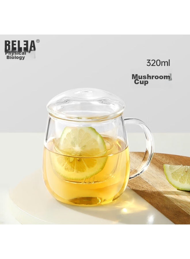 Relea Tea Cup For Women, Tea Infuser Mug, Glass Cup For Office, Heat-resistant Flower Tea Cup, Birthday Gift - Image 1